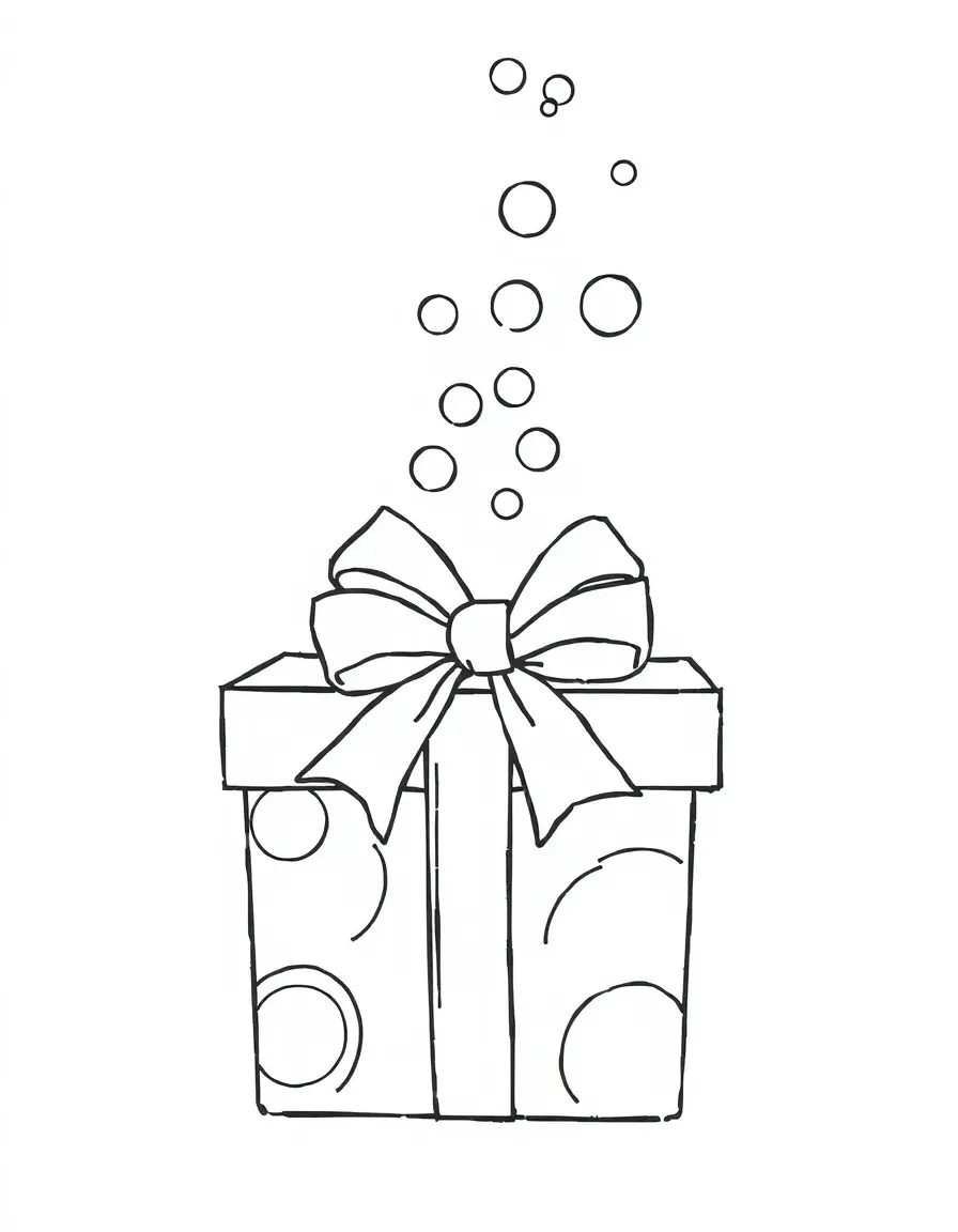 A bubbly present with a bow.