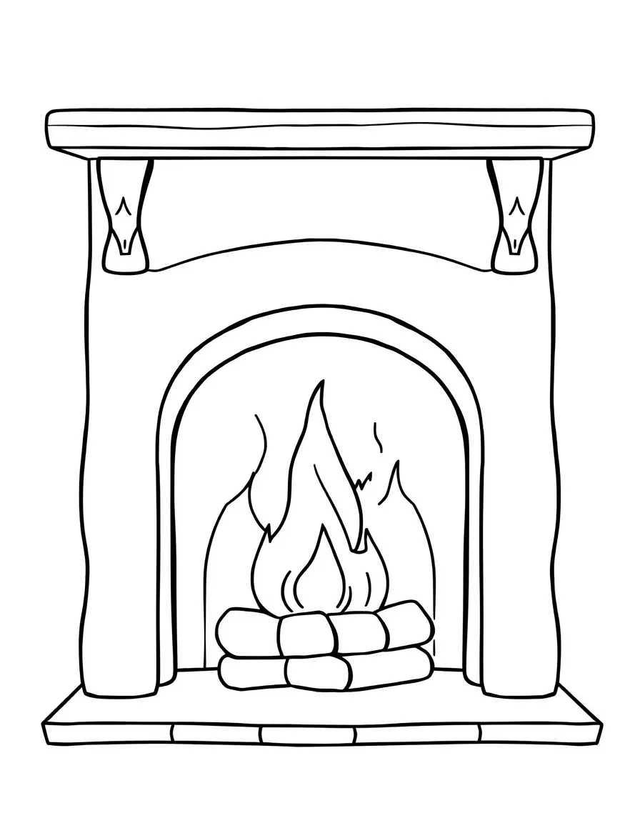 A cozy fireplace with a happy flame.