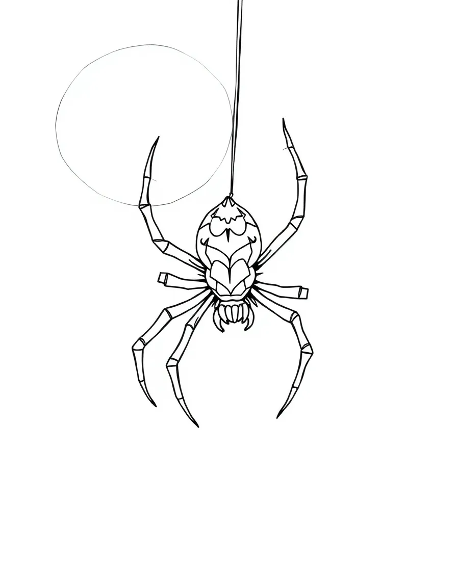 A creepy spider spinning a web.