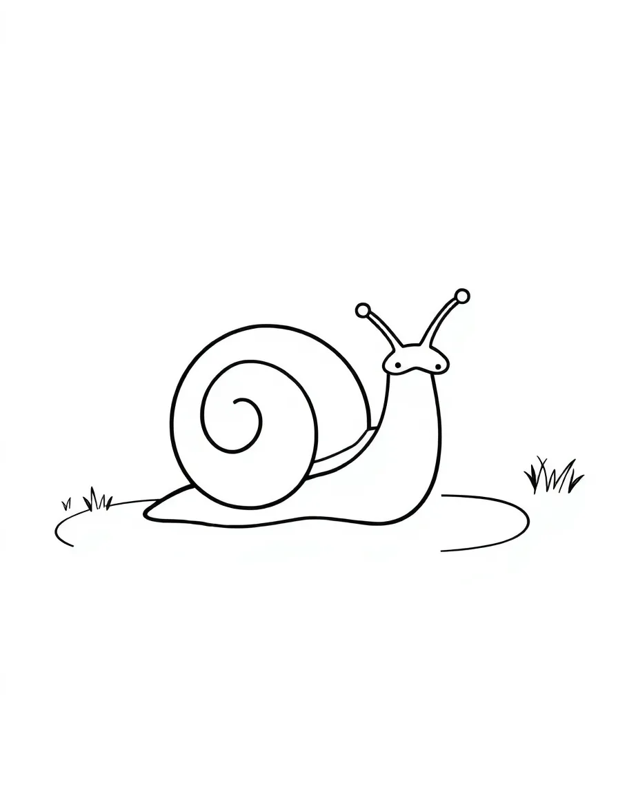 A slimy snail leaving a trail.