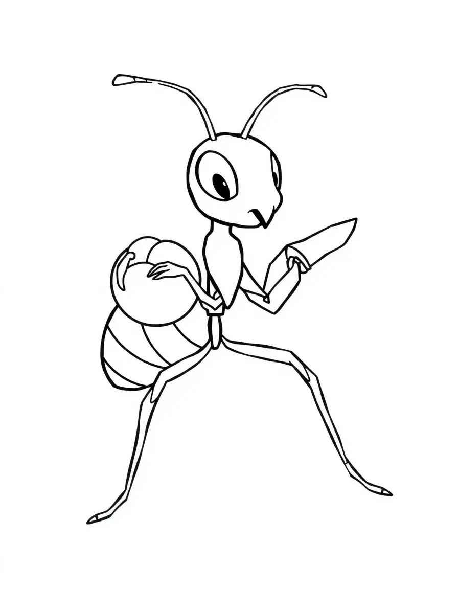 A pointy ant carrying food.