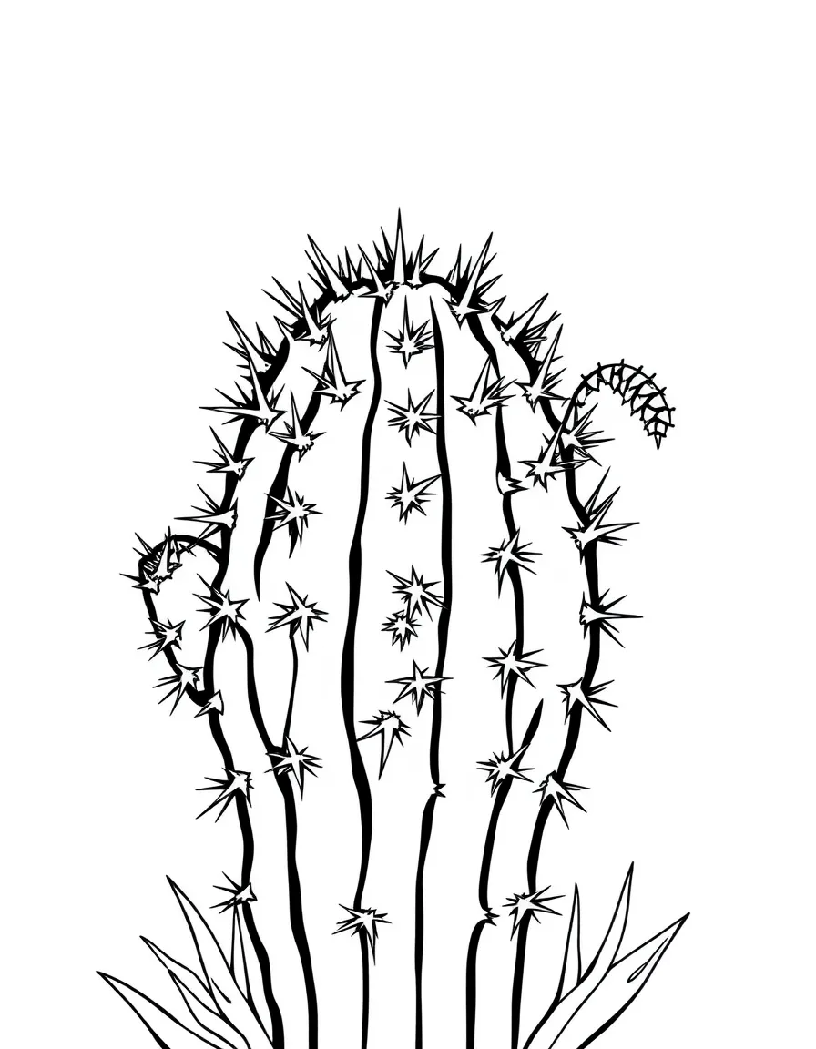 A prickly cactus with needles.