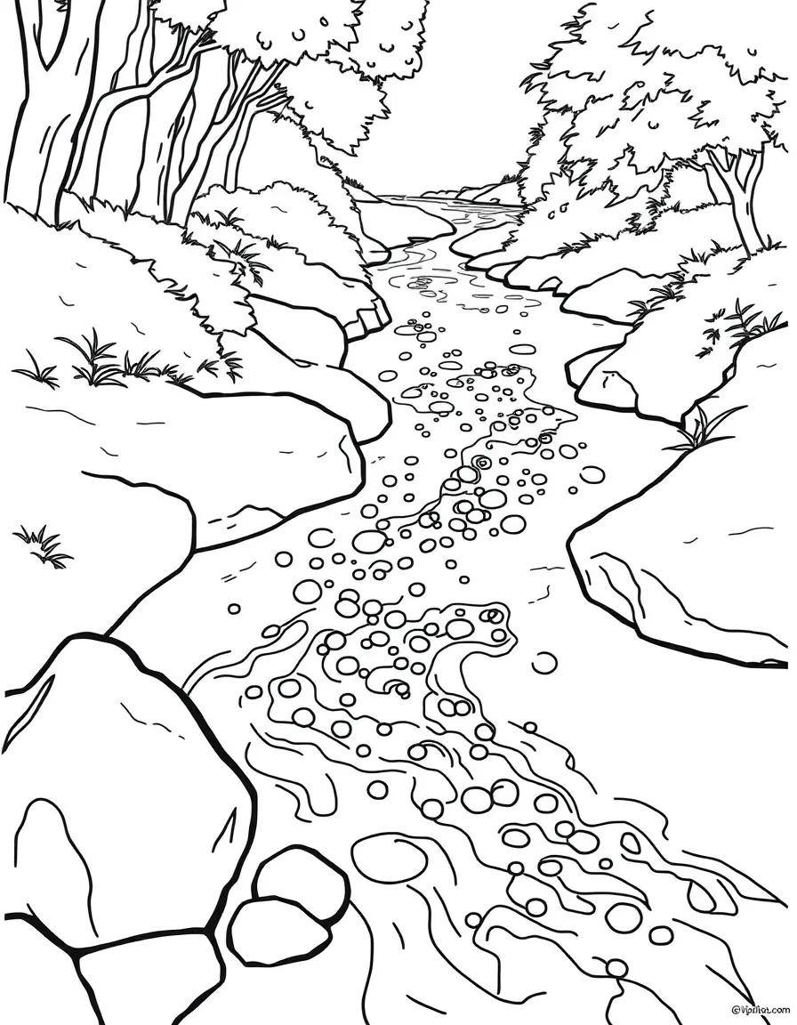 A bubbly river flowing.