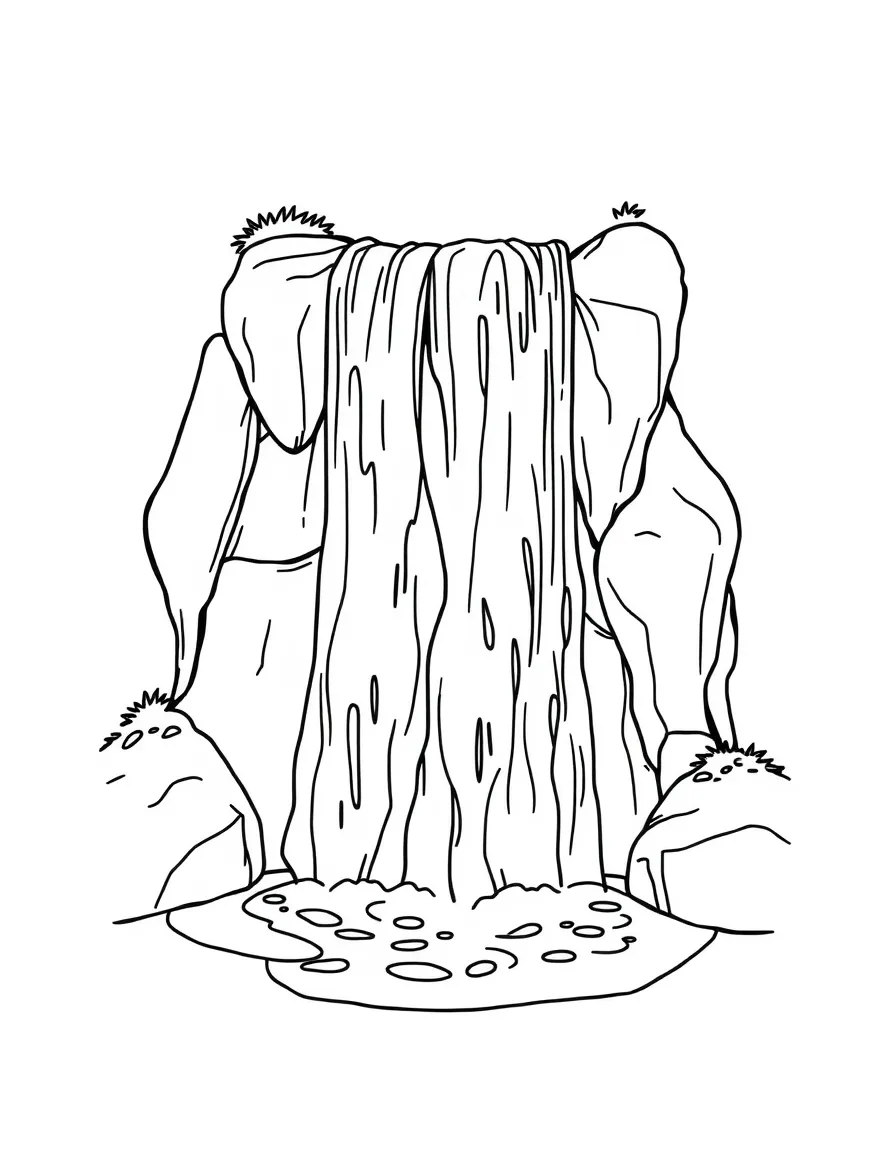A happy waterfall cascading down.