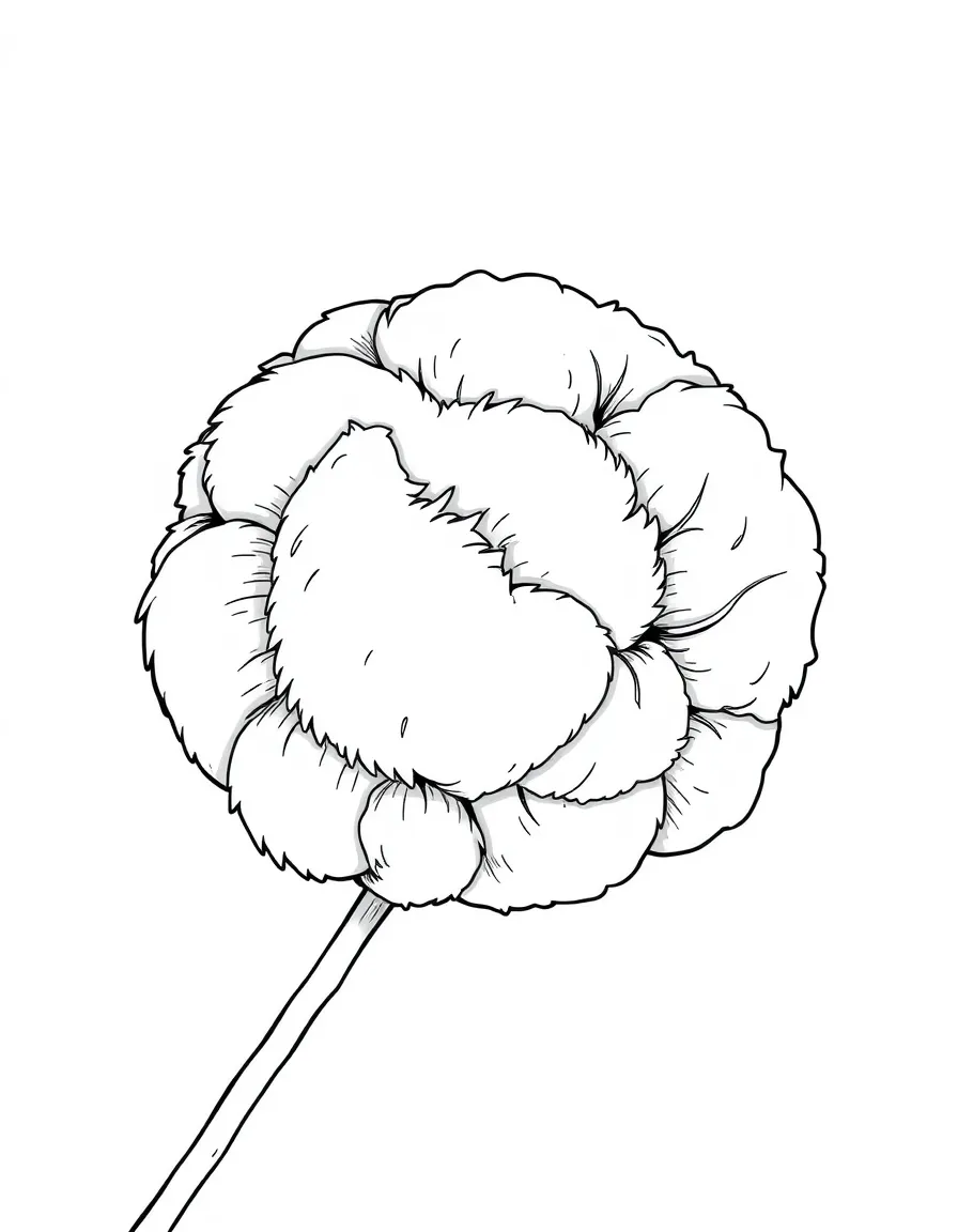 A fluffy cotton ball soft and white.