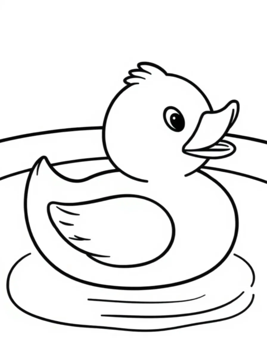 A bouncy rubber duck floating in a tub.