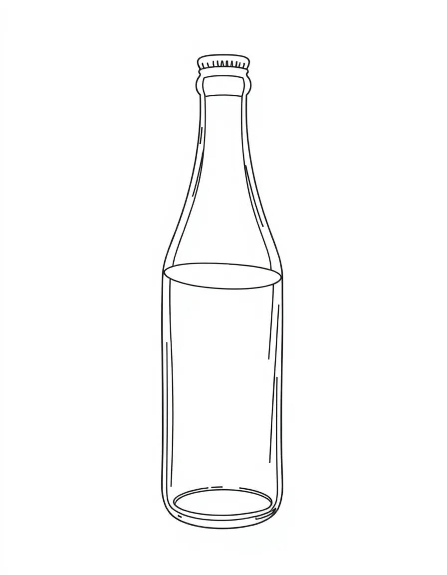 A clear glass bottle with water.