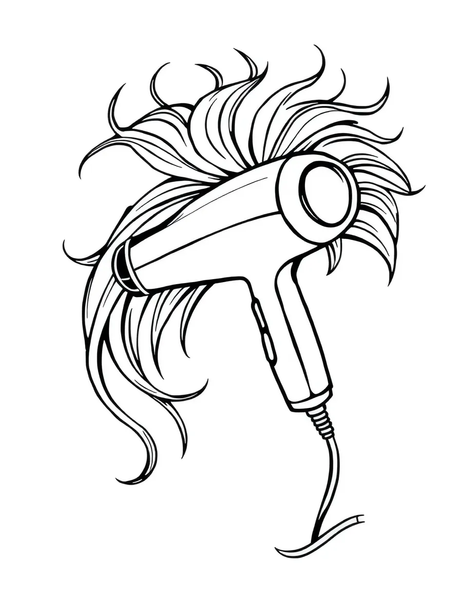 A strong hair dryer blowing air.