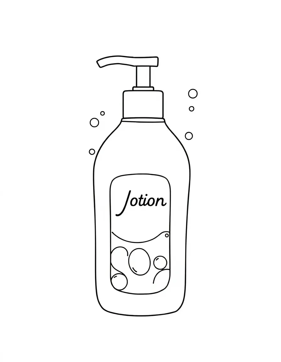 A bubbly lotion bottle moisturizing skin.