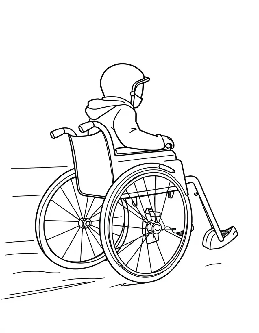 A speedy wheelchair rolling.