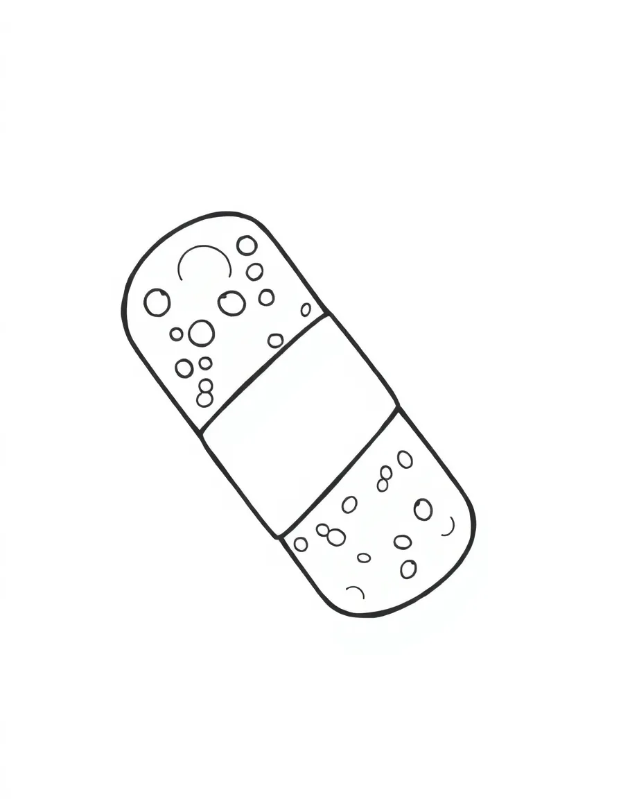 A bubbly bandage wrapped around a wound.