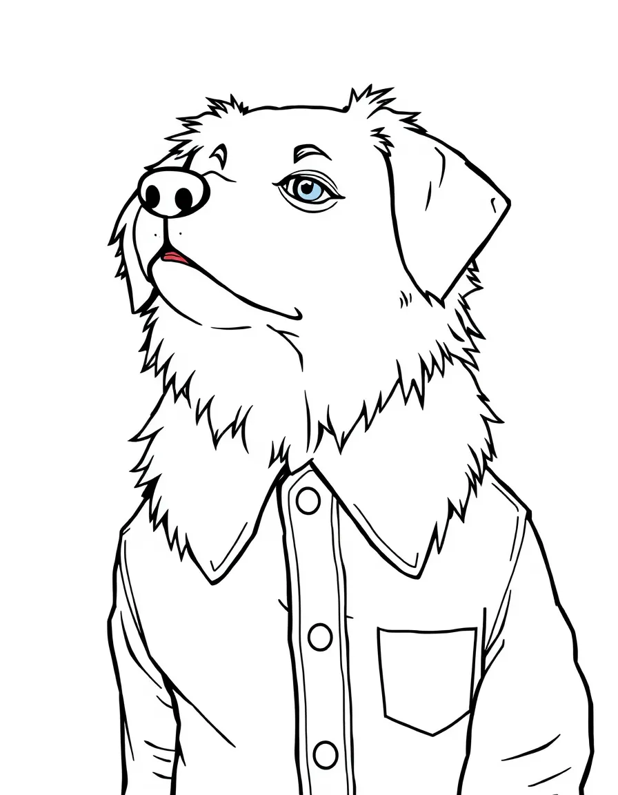A fluffy collar on a shirt.