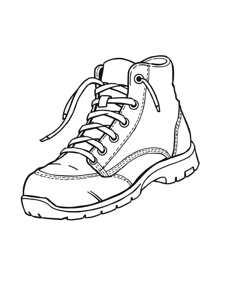 A sturdy shoe with laces.