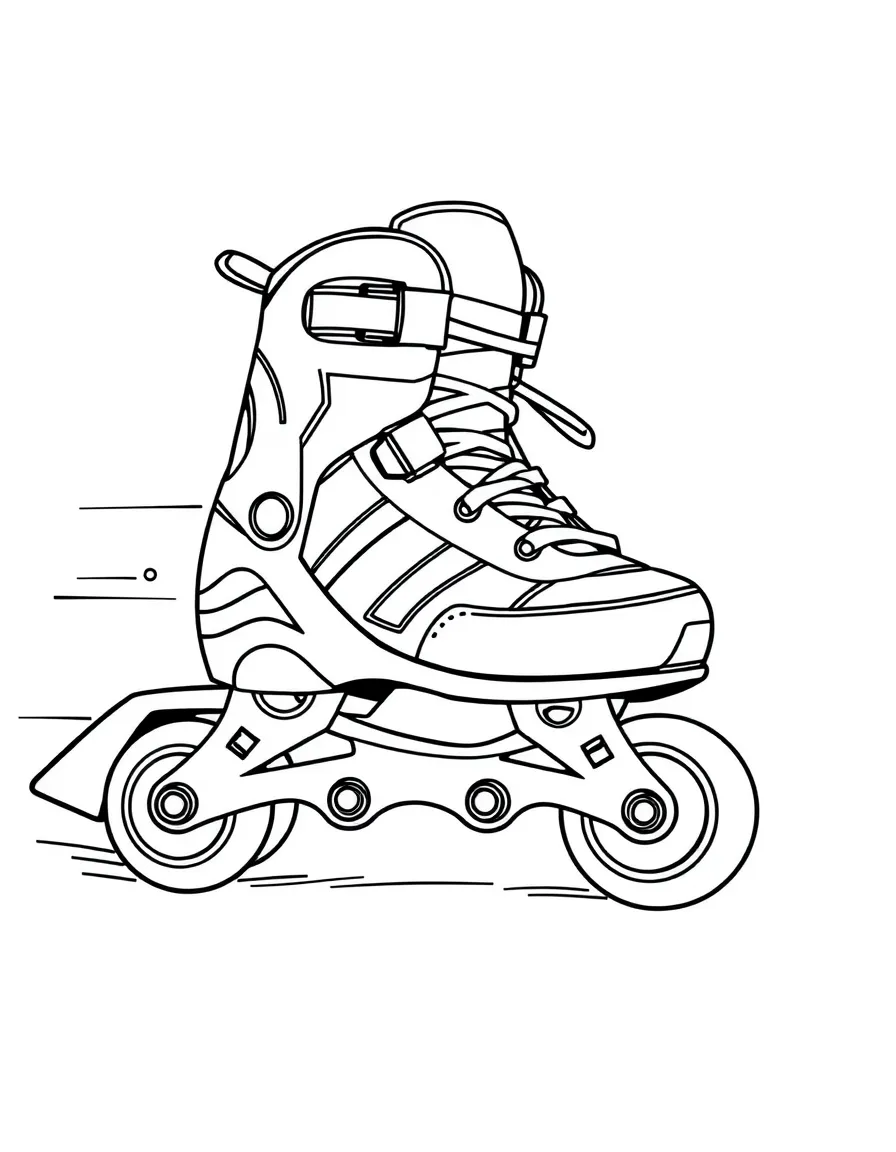 A speedy rollerblade with wheels.