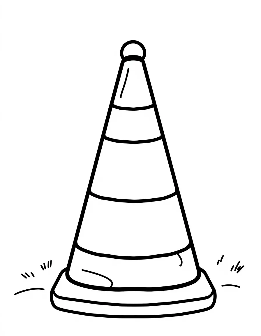 A pointy safety cone warning of danger.