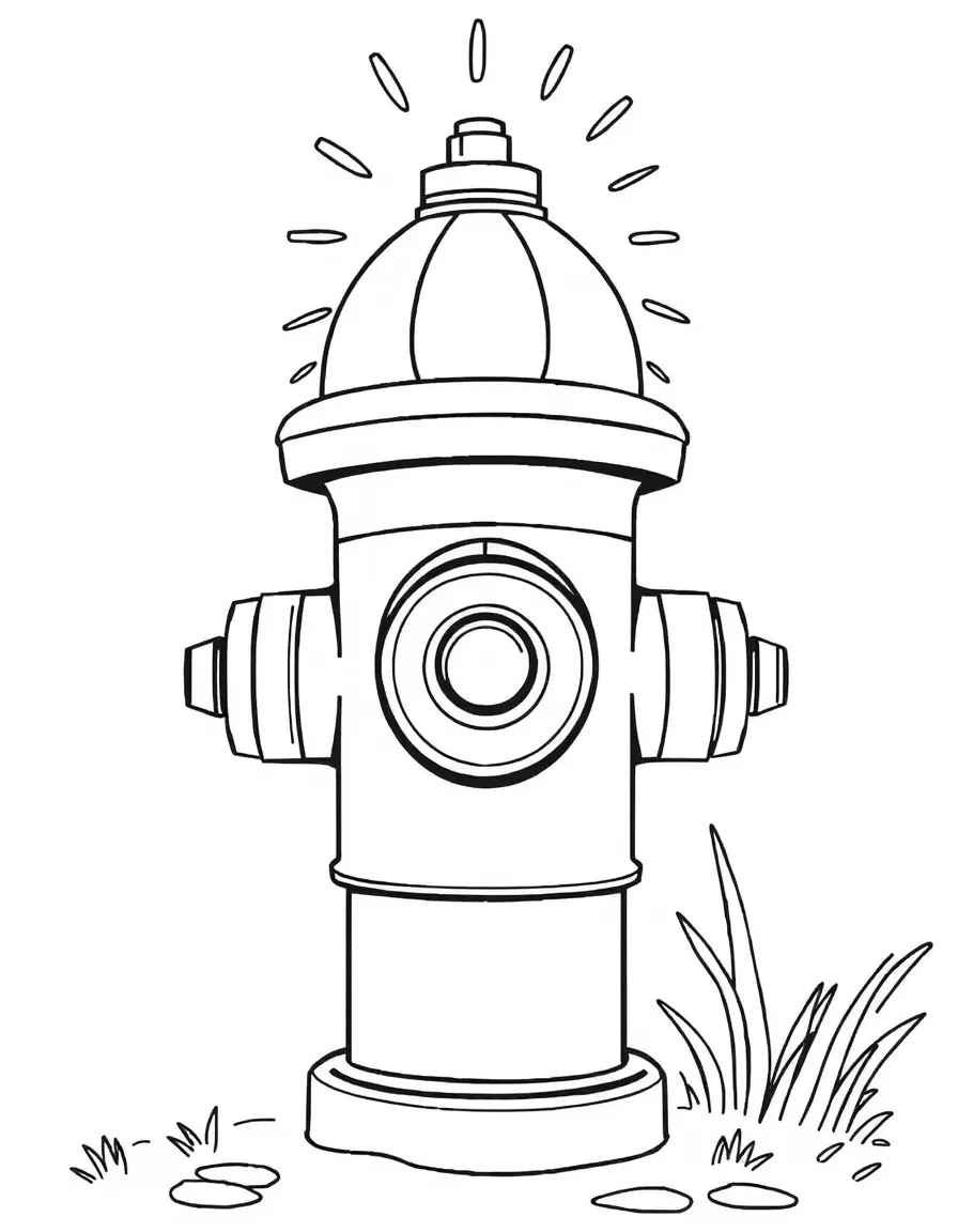 A sunny fire hydrant waiting to be used.