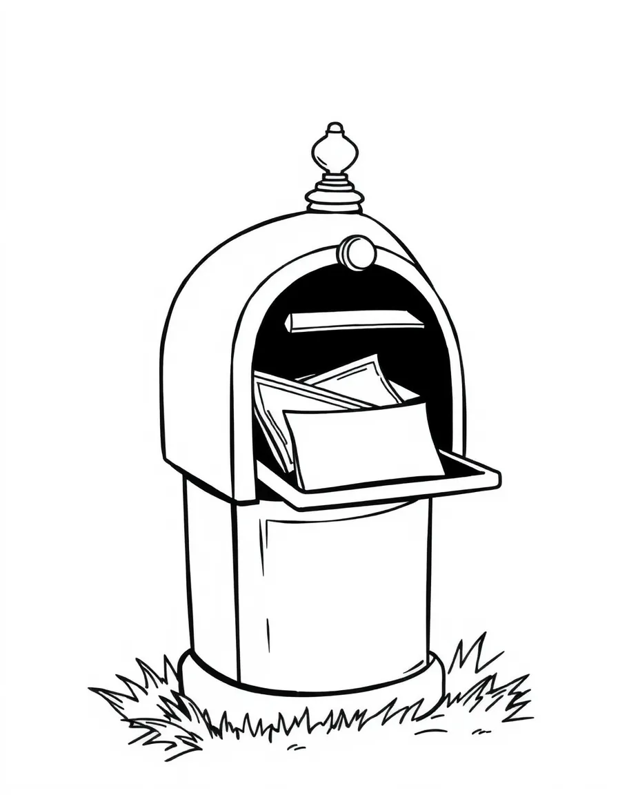 A sturdy mail box with letters inside.