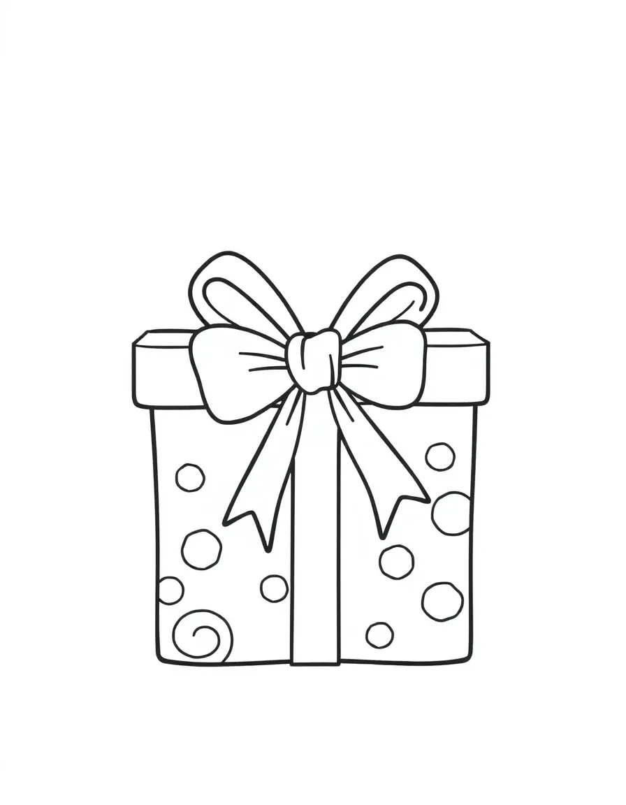 A happy package with a bow.