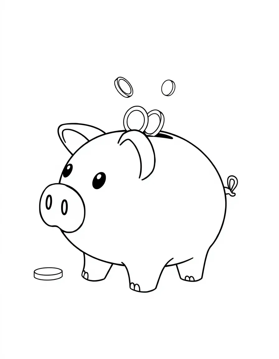 A tiny piggy bank saving coins.