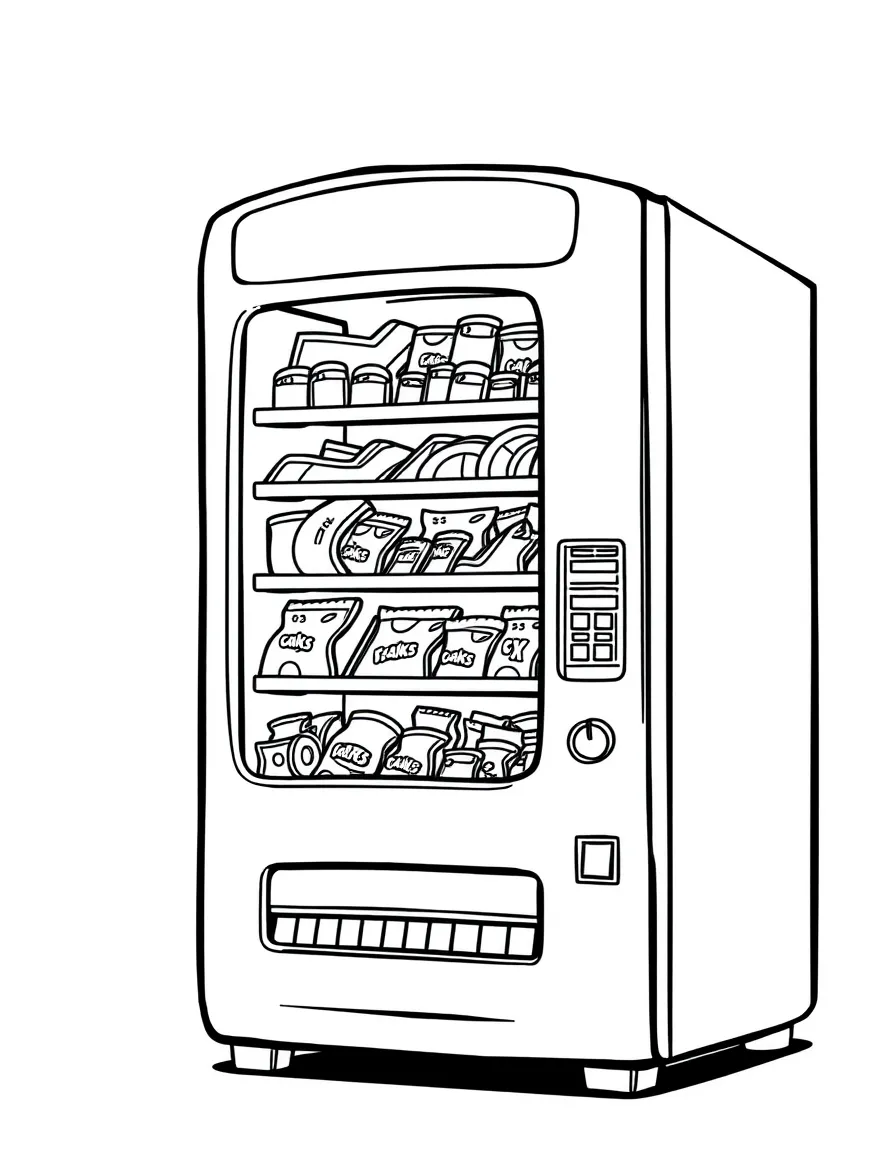 A strong vending machine with snacks.