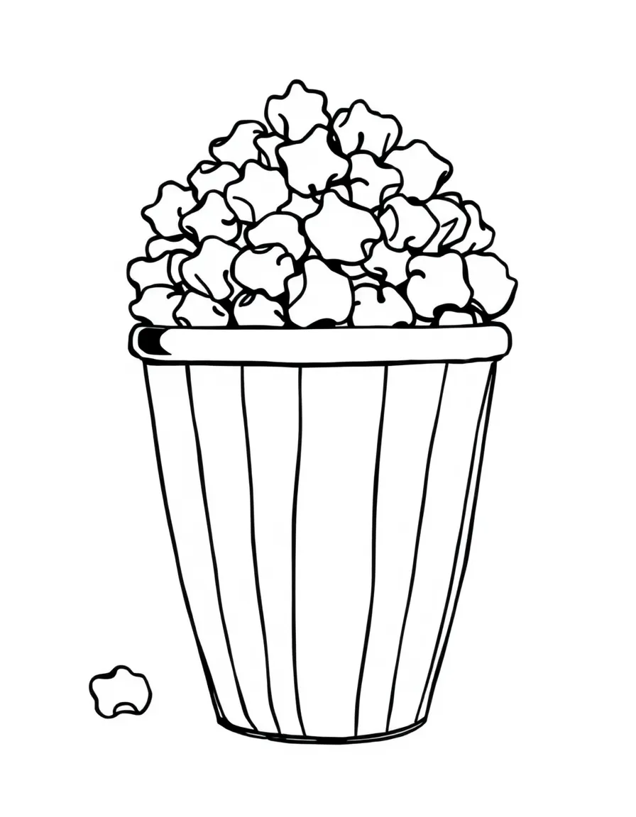 A bumpy popcorn bucket full of popcorn.