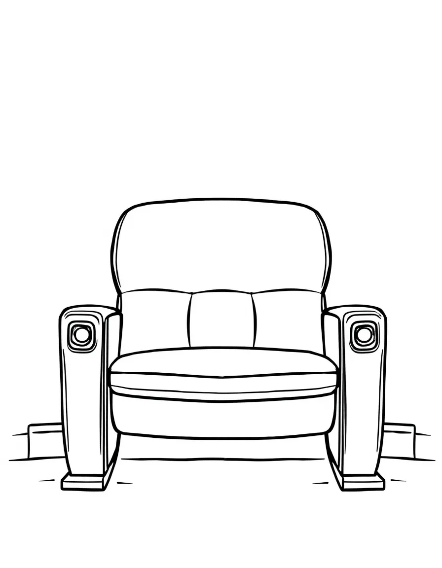 A comfy movie seat with armrests.
