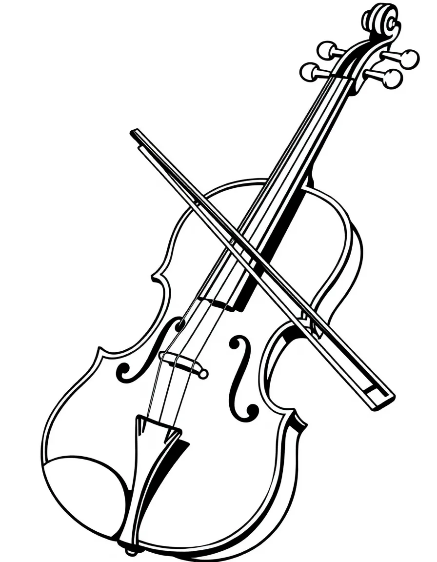 A strong violin with a bow.