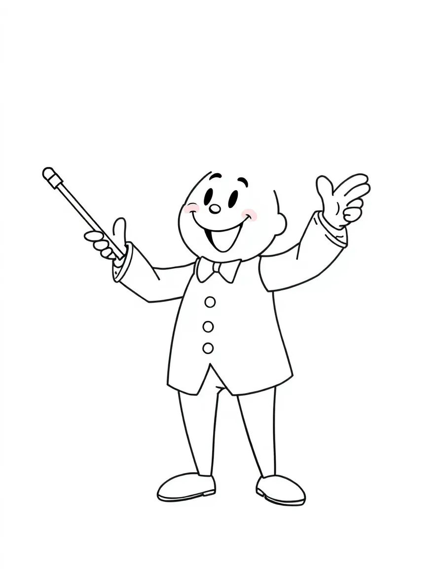 A bubbly conductor's baton waving.