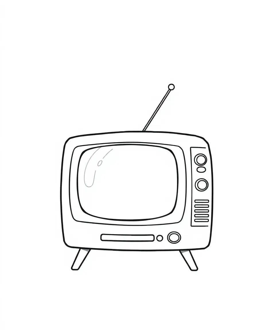 A shiny television showing a cartoon.