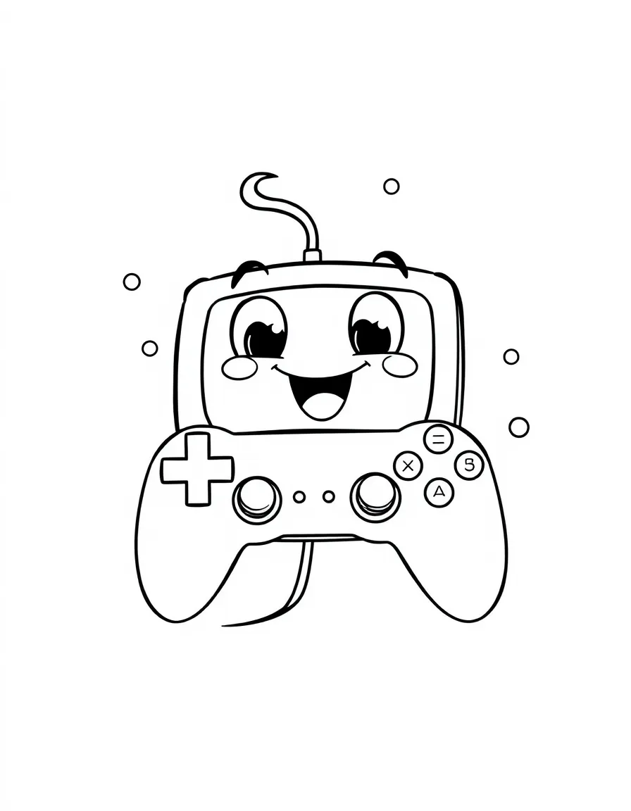 A bubbly video game controller playing a game.