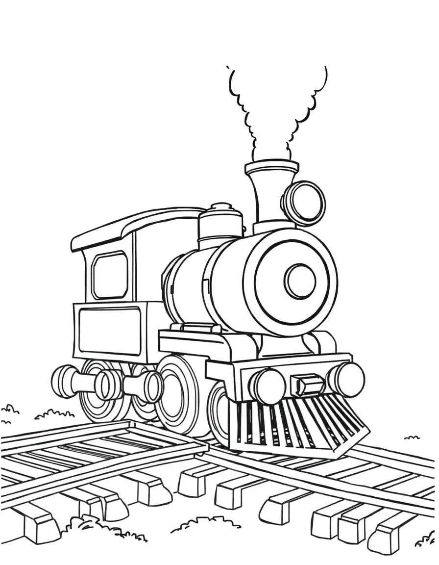 A bumpy toy train chugging.