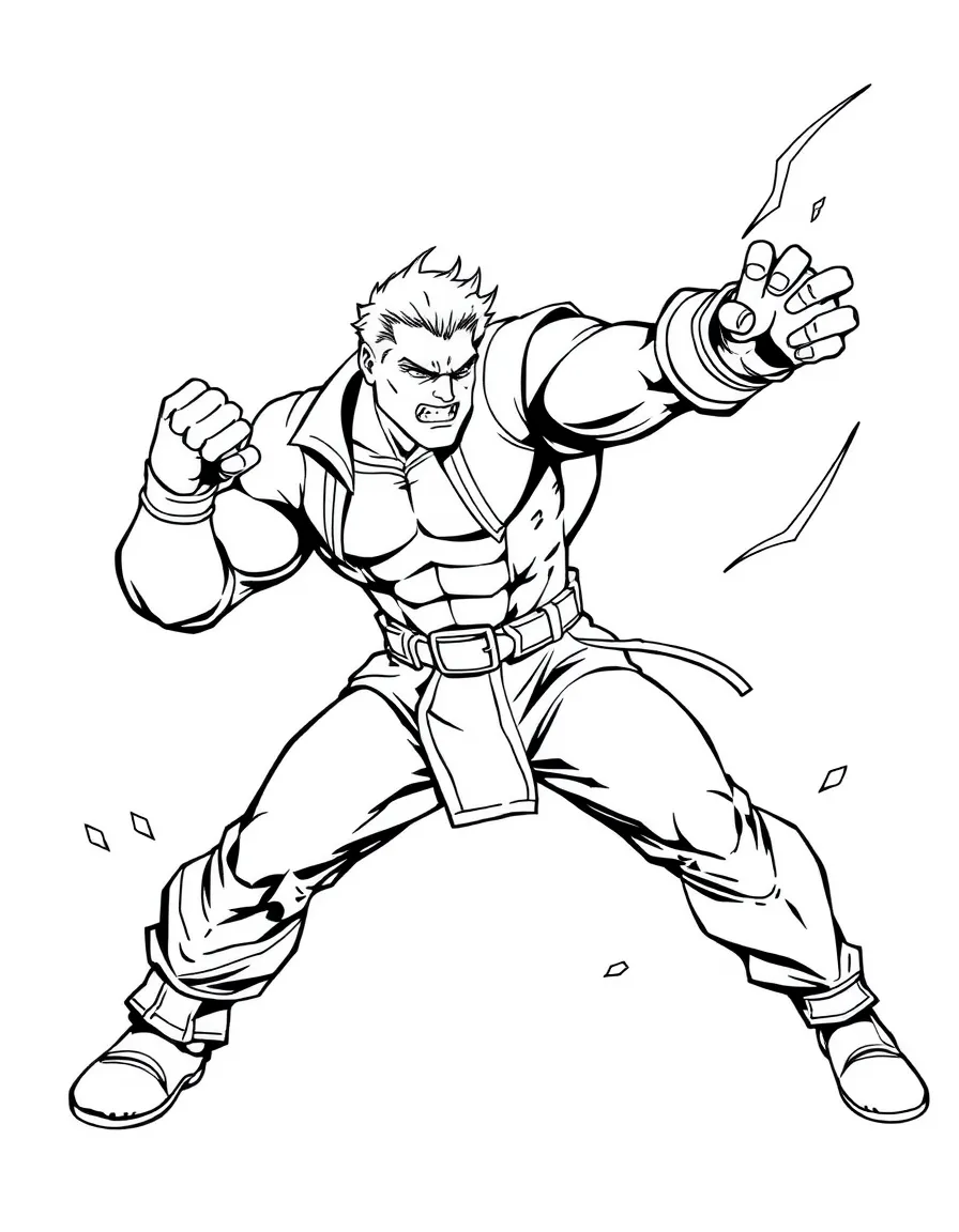 A strong action figure fighting.