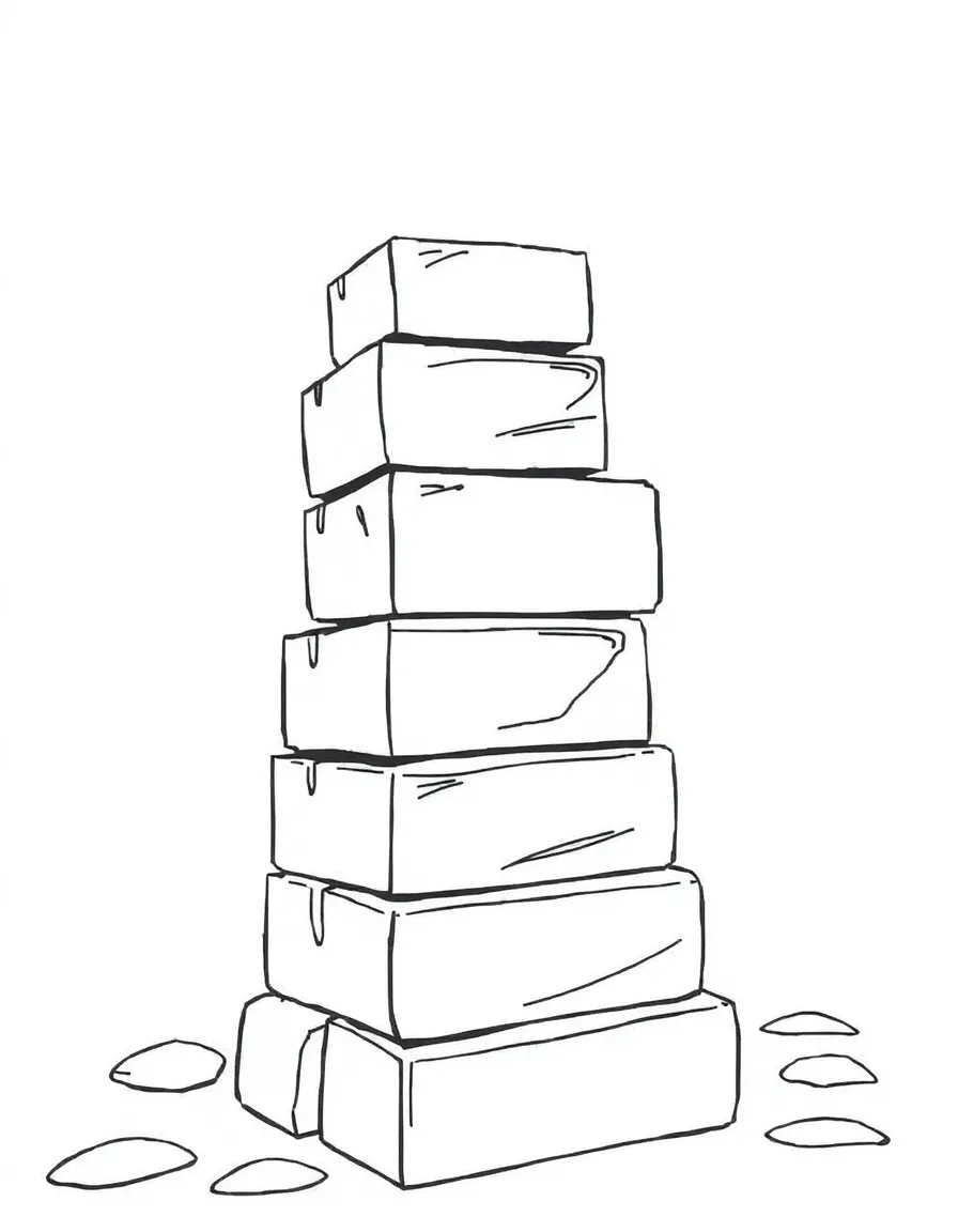 A bumpy building block stacking.