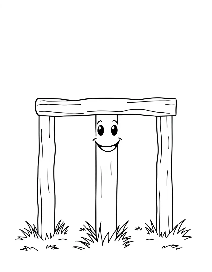 A friendly goal post with a happy face.