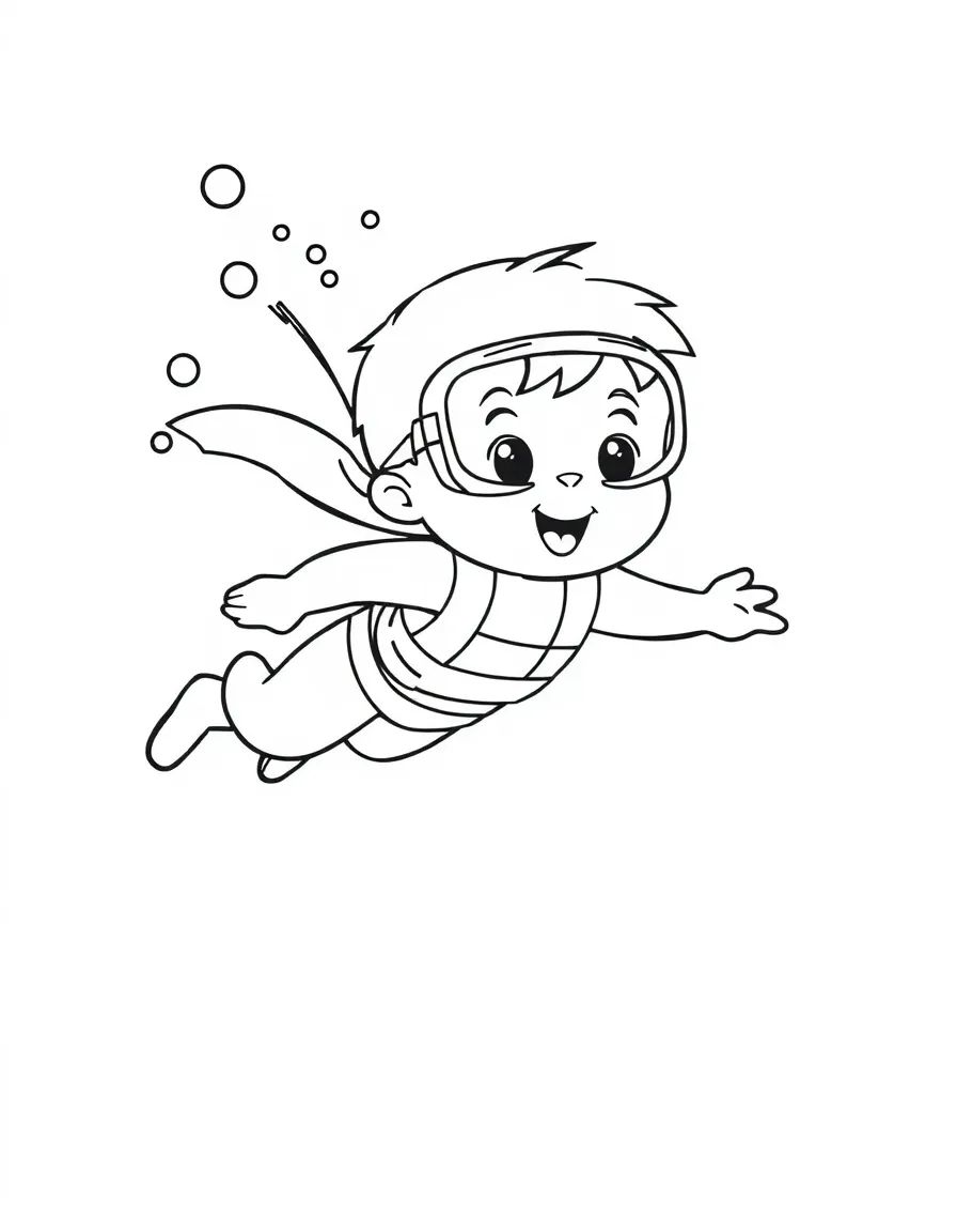A little diver making a perfect splash.