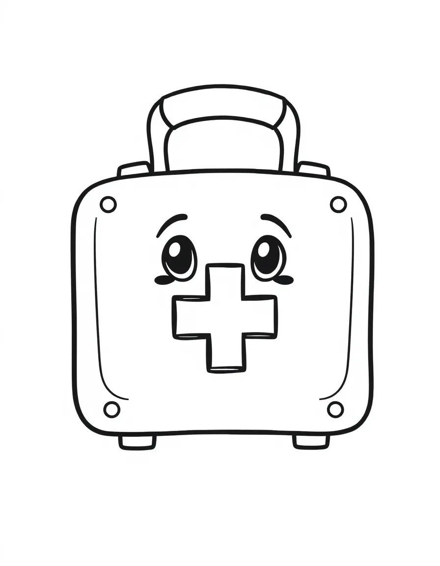 A cute first aid kit with a band-aid on it.