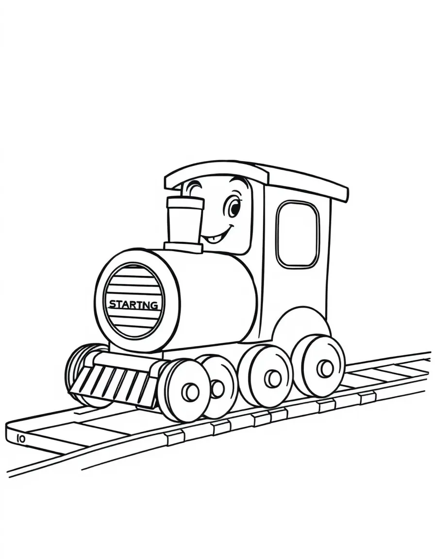 A cheerful track with starting blocks.