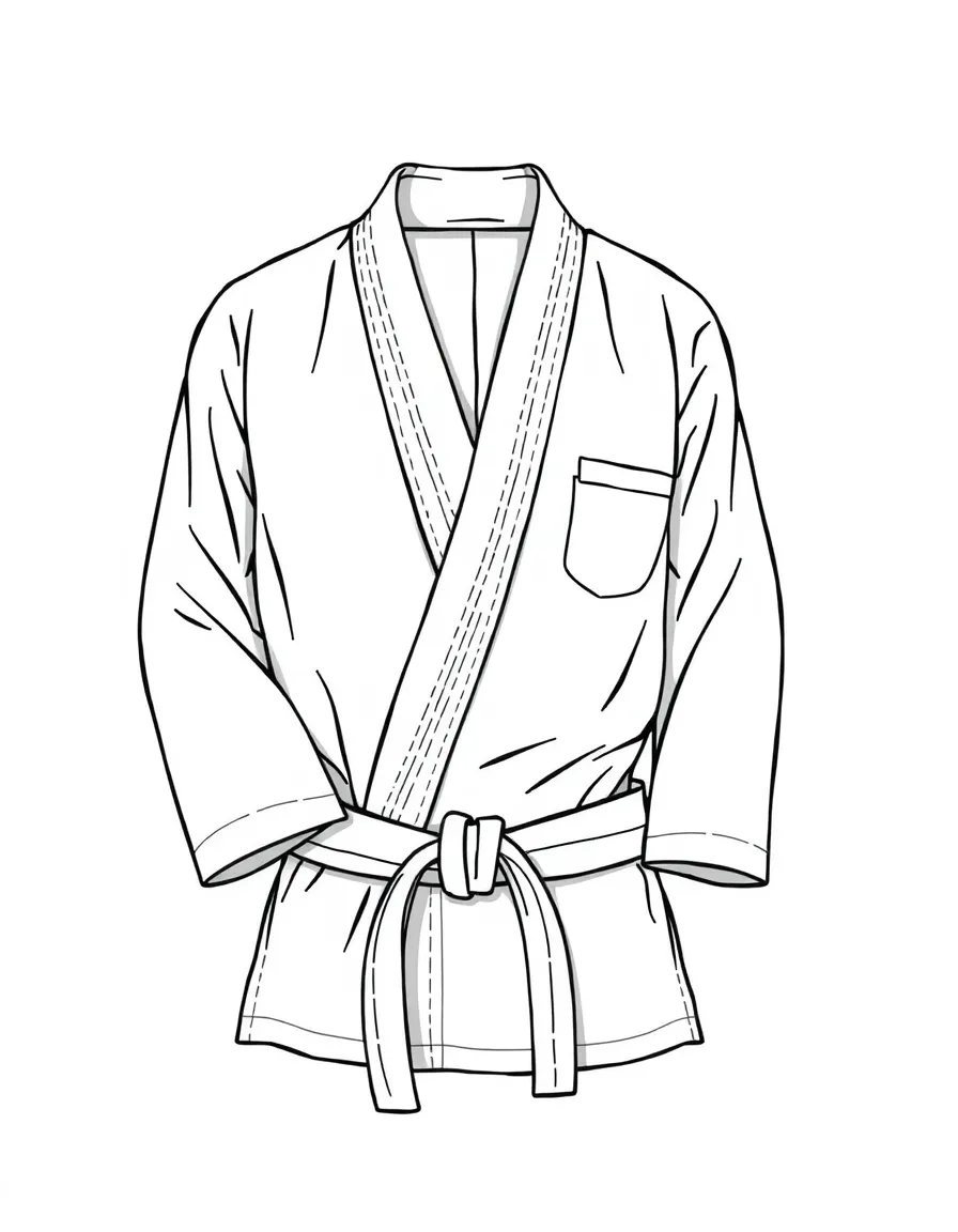 A judo uniform folded neatly.