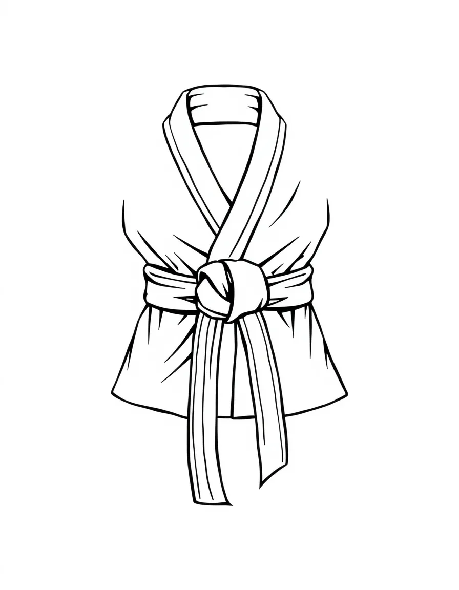 A karate belt tied in a happy knot.