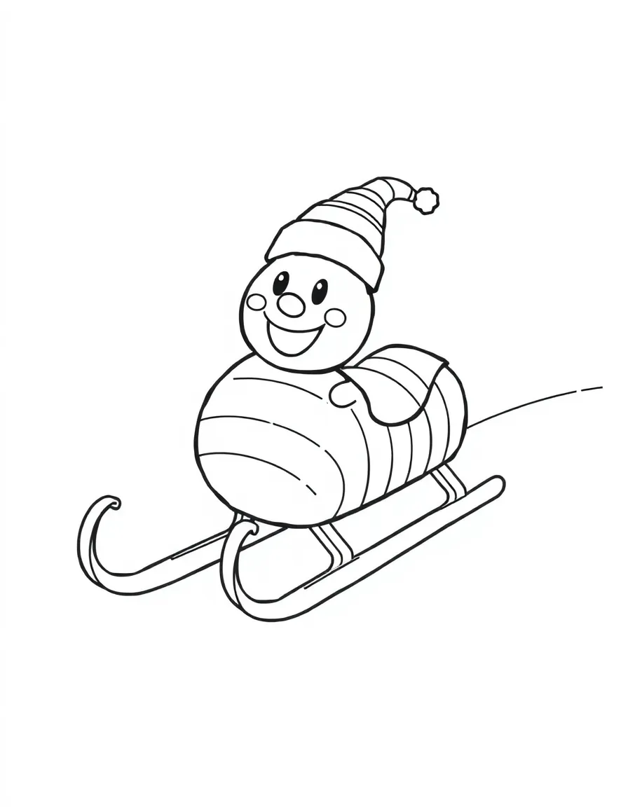 A bobsled with happy stripes.