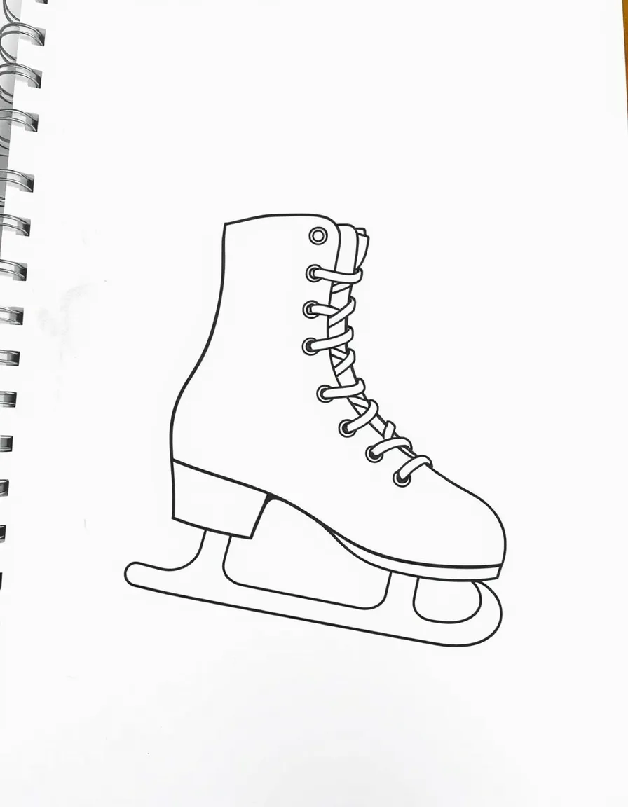 A figure skate with a pretty blade.
