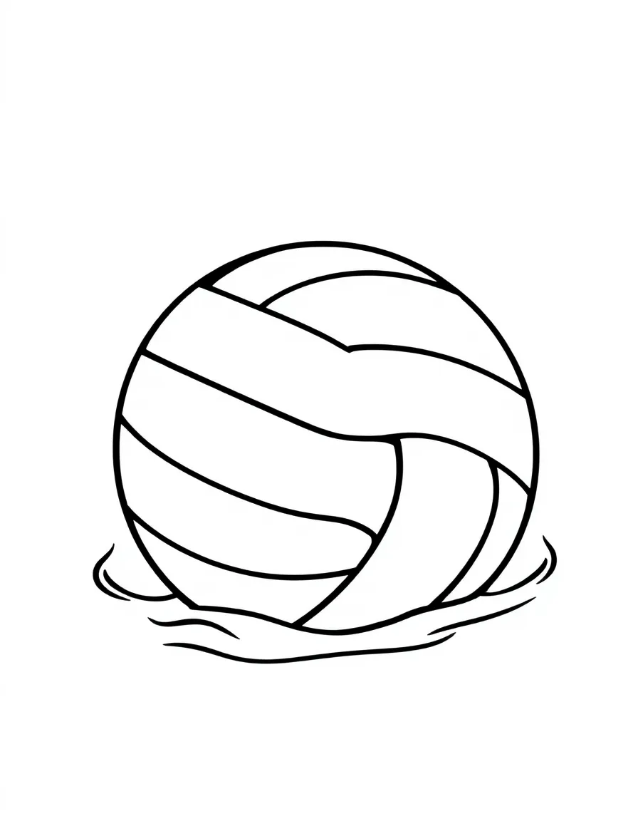 A water polo ball floating happily.