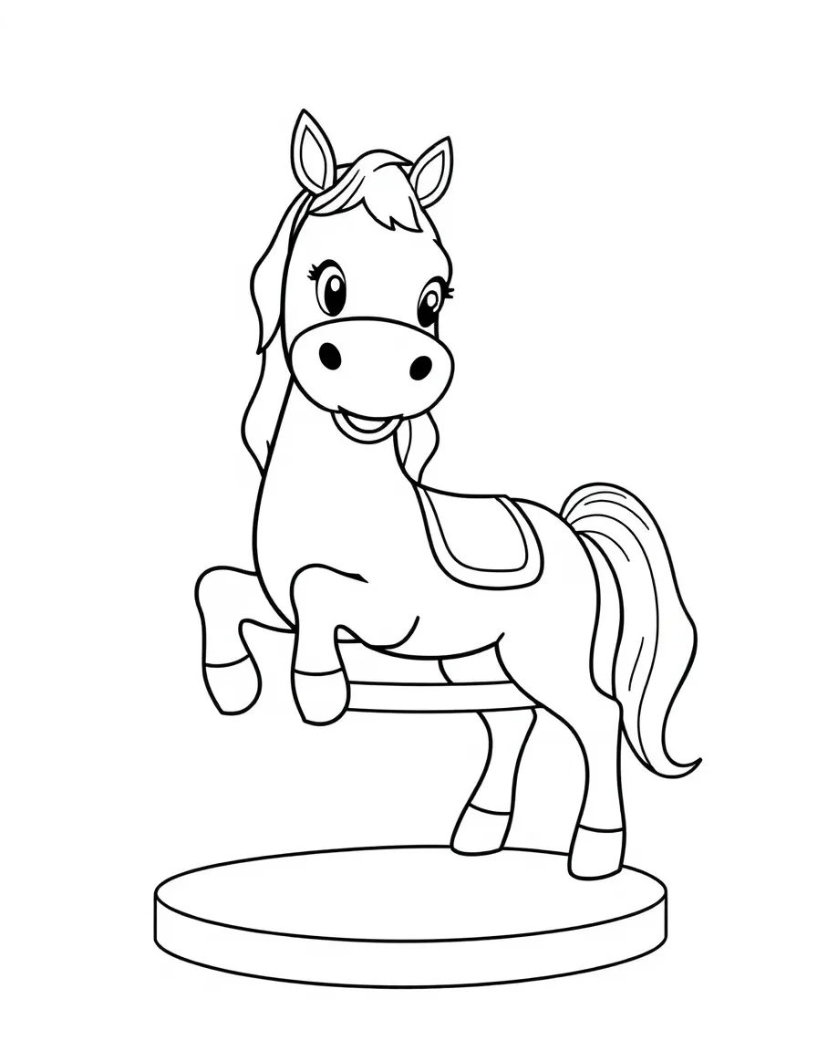 A pommel horse with a happy face.