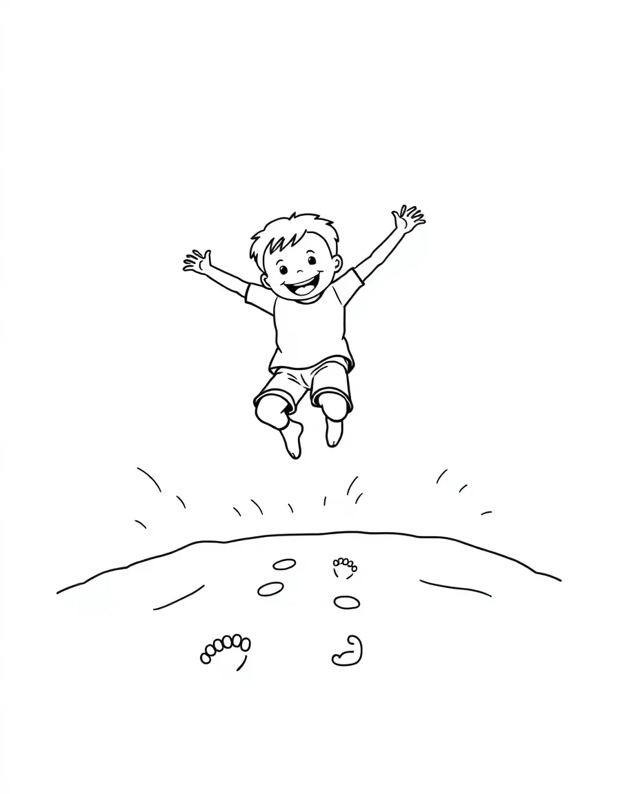 A long jump sand pit with happy footprints.