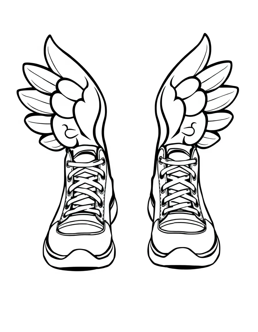 A race walker's shoes with happy wings.