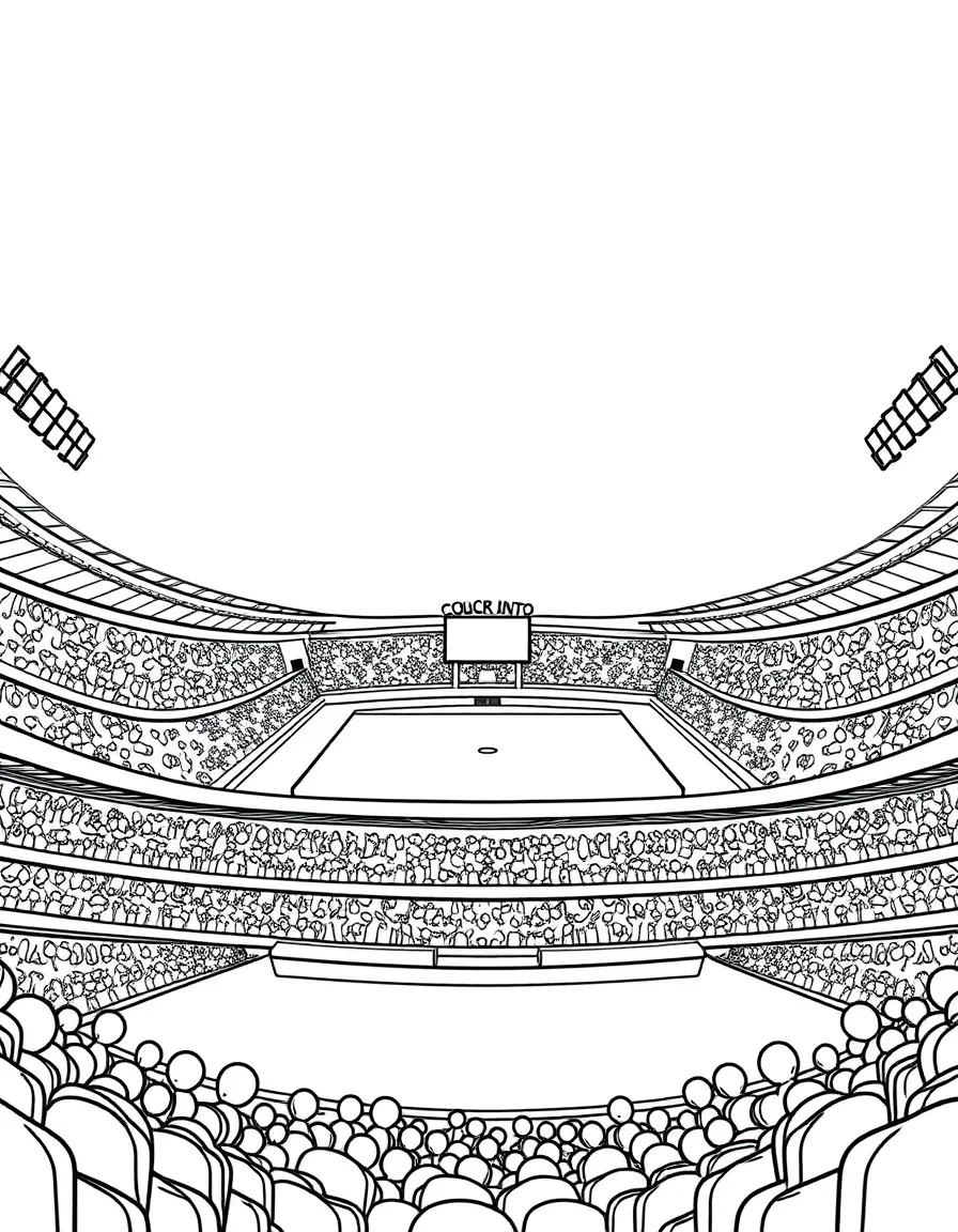 A stadium with happy lights.