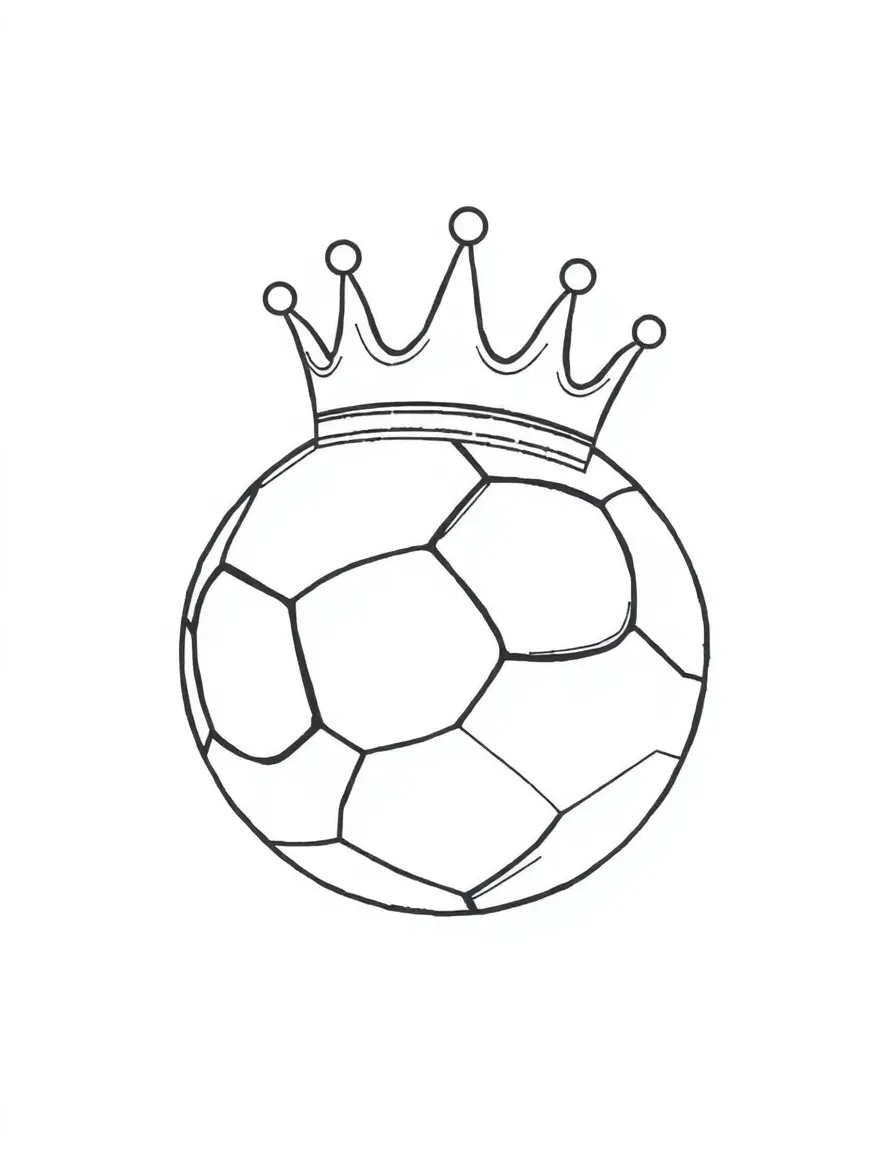 A sports ball with a crown.