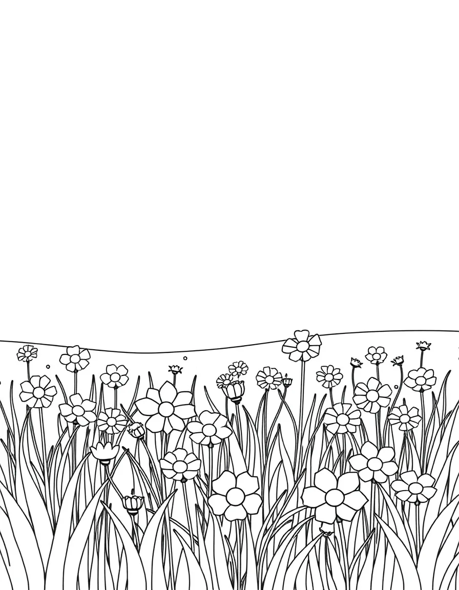 A field with happy flowers.