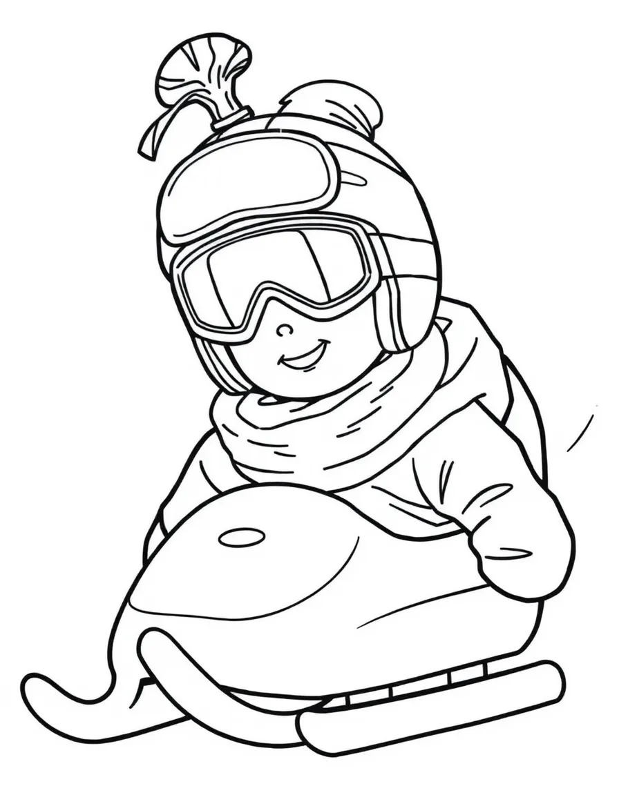 A luge racer wearing a silly hat.