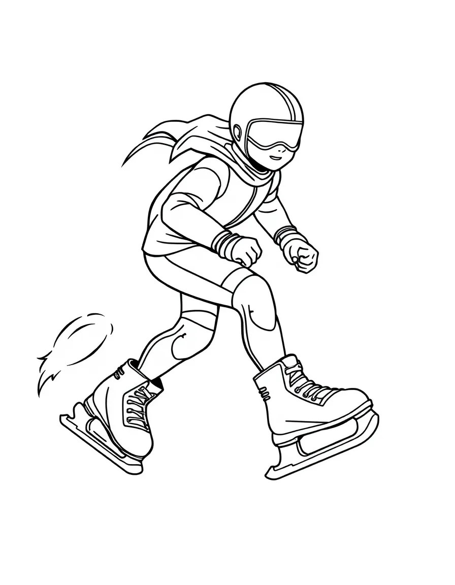 A speed skater with rocket skates.